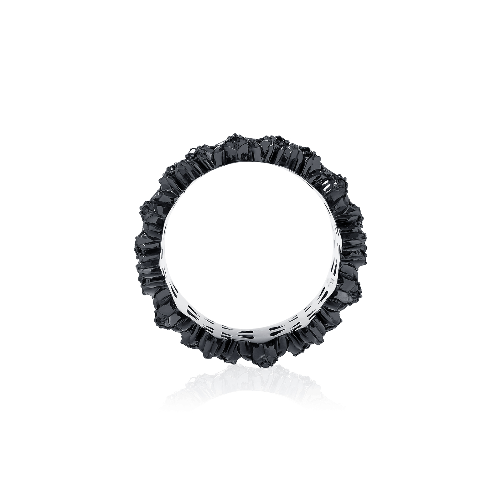 Rituals Cross 3.0X ring Oversized - Black แหวนเงินแท้925   ขัดเงาพิเศษ ชุบแบล็กโรเดียม ประดับคริสตัล Oversized