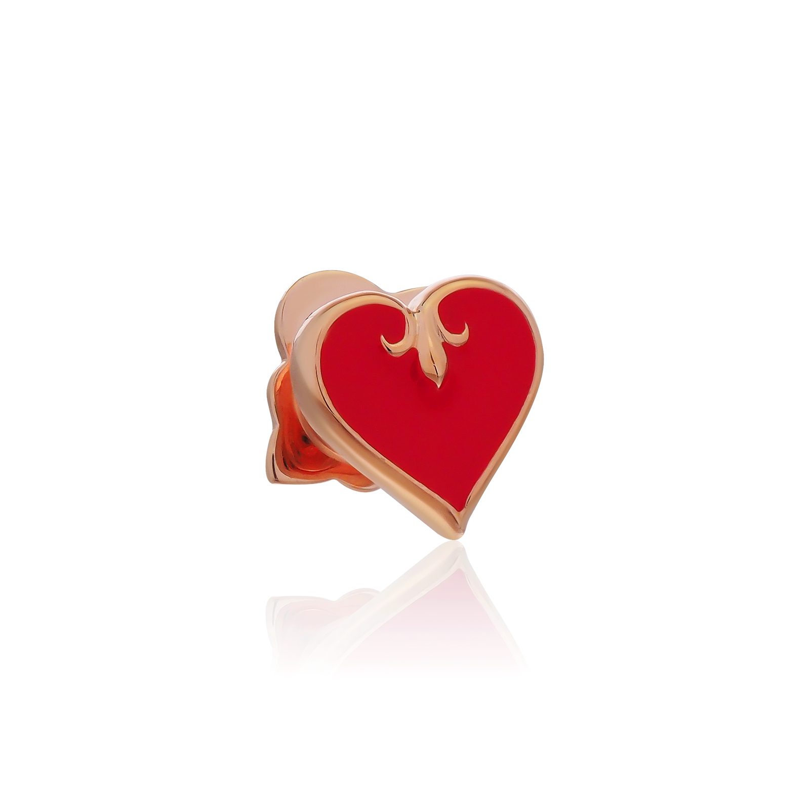 AKE AKE Heart 66 Earring Stud ต่างหูเงินแท้ 925 ลายไพ่โพธิ์แดง *จำหน่าย-ชิ้น-ข้าง