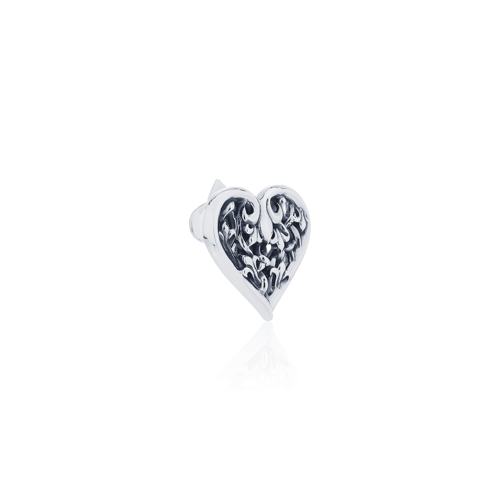 Ake Ake Heart 17 Oversized Earring stud- ต่างหูก้านเงินแท้ 925 ทรงหัวใจโพธิ์แดง  *จำหน่ายเป็นชิ้น-ข้าง