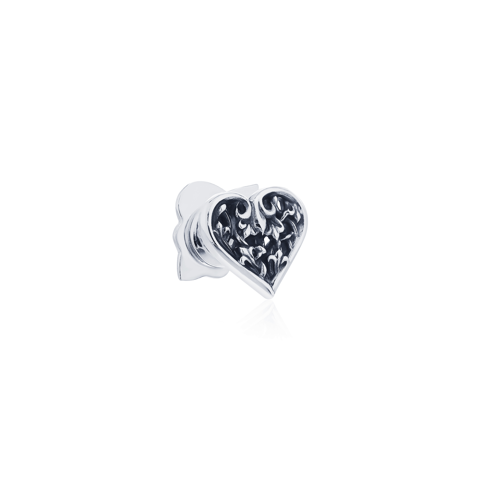 Ake Ake Heart 17 Earring stud- ต่างหูก้านเงินแท้ 925 ทรงหัวใจโพธิ์แดง *จำหน่ายเป็นชิ้น-ข้าง