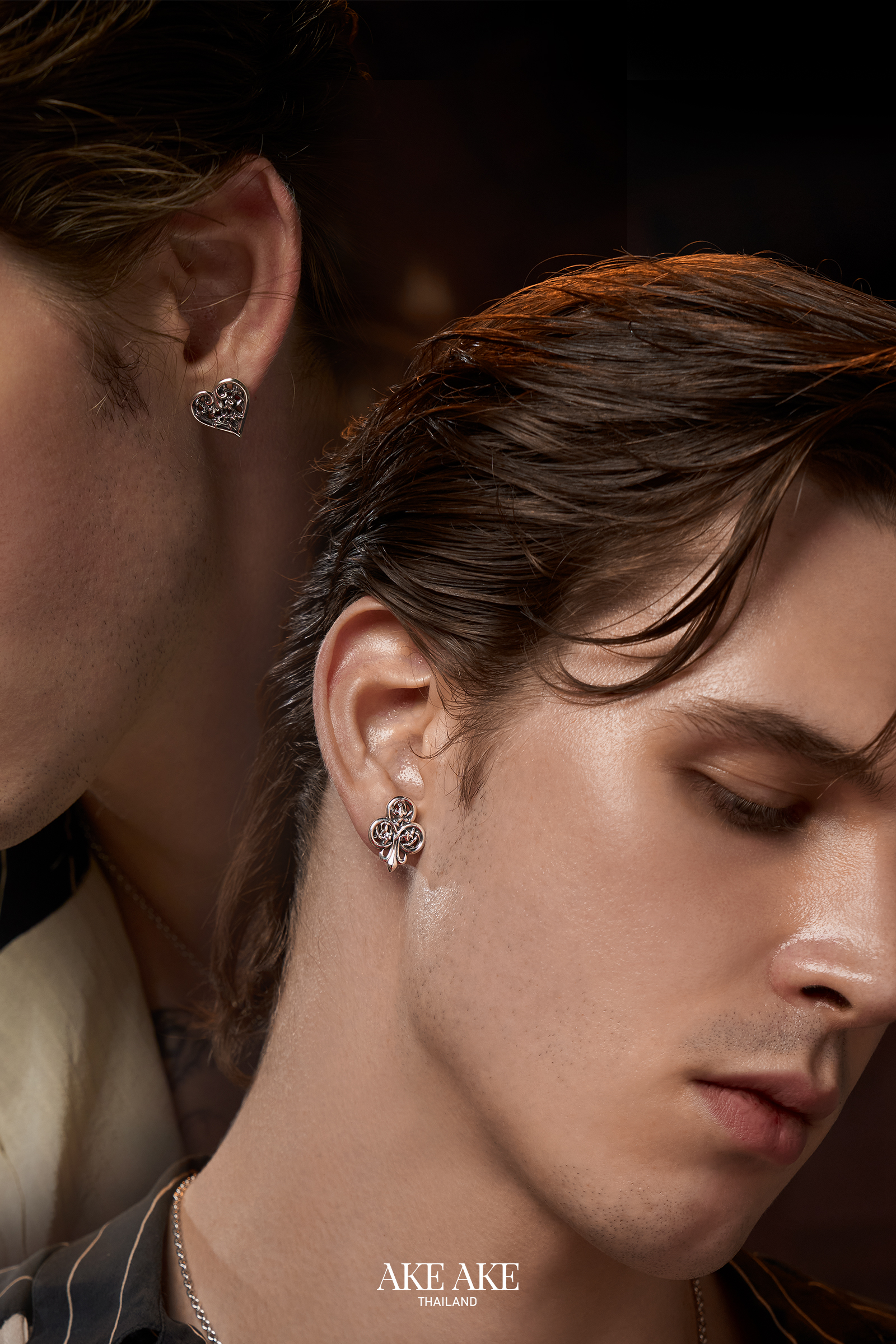 Ake Ake Heart 17 Oversized Earring stud- ต่างหูก้านเงินแท้ 925 ทรงหัวใจโพธิ์แดง *จำหน่ายเป็นชิ้น-ข้าง