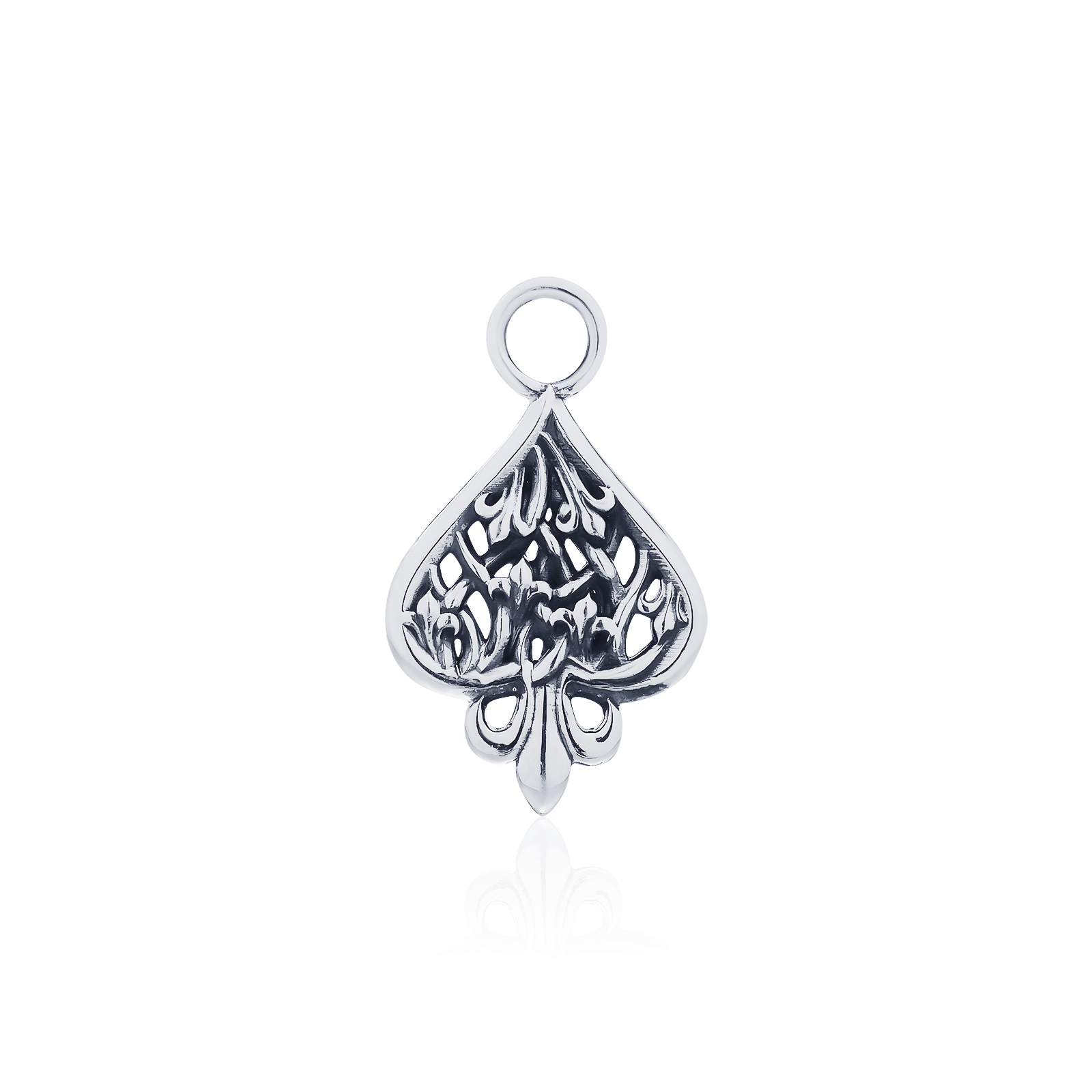 Ake Ake Spade 21 Charm  - จี้เงินแท้ 925 ลายไพ่โพธิ์ดำ ขัดเงาพิเศษ พร้อมลงดำขับลาย