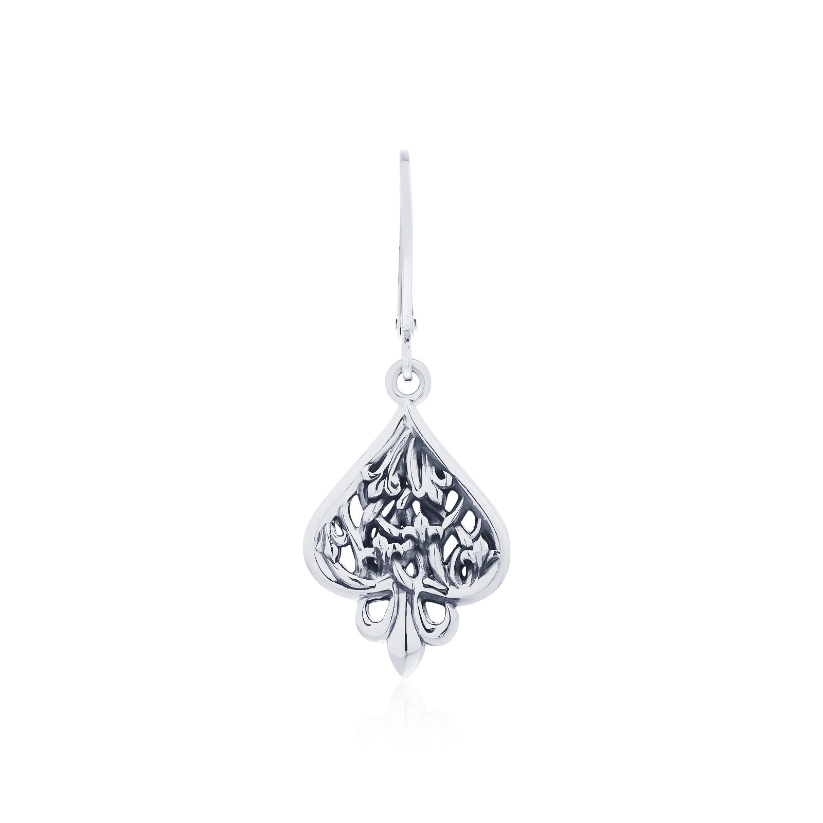 Ake Ake Spade 21 Earring - ต่างหูห่วงเงินแท้ 925 ลายไพ่โพธิ์ดำ  *จำหน่ายเป็นชิ้น-ข้าง