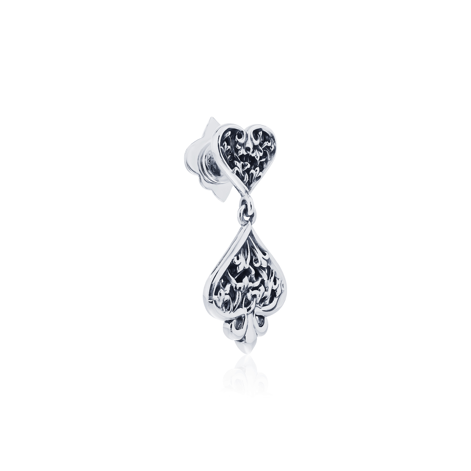 Ake Ake Spade Heart 50 Earring stud - ต่างหูก้านเงินแท้ 925 ทรงโพธิ์ดำ-โพธิ์แดง  *จำหน่ายเป็นชิ้น