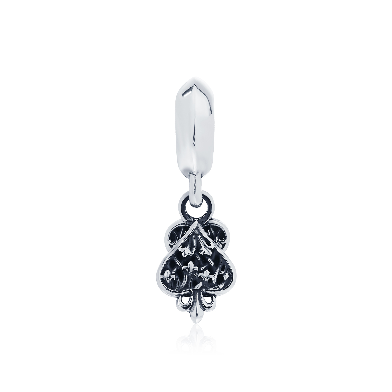 AKE AKE Spade Club 37 Bead บีดส์ประคำหน้าไพ่ เงินแท้ 925 ขัดเงาพิเศษ พร้อมลงดำขับลาย (Sterling Oxidiผed High-Polished)