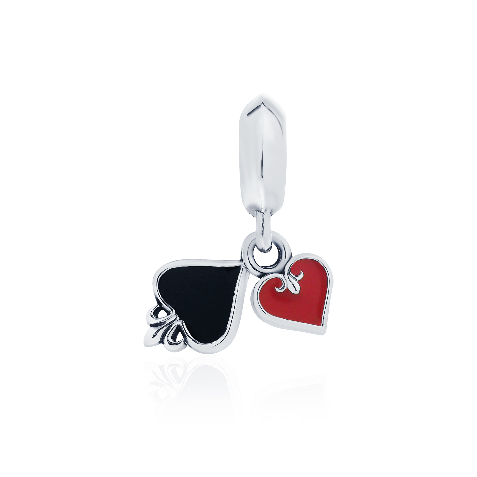 AKE AKE Spade Club 37 Bead บีดส์ประคำหน้าไพ่ เงินแท้ 925 ขัดเงาพิเศษ พร้อมลงดำขับลาย (Sterling Oxidiผed High-Polished)