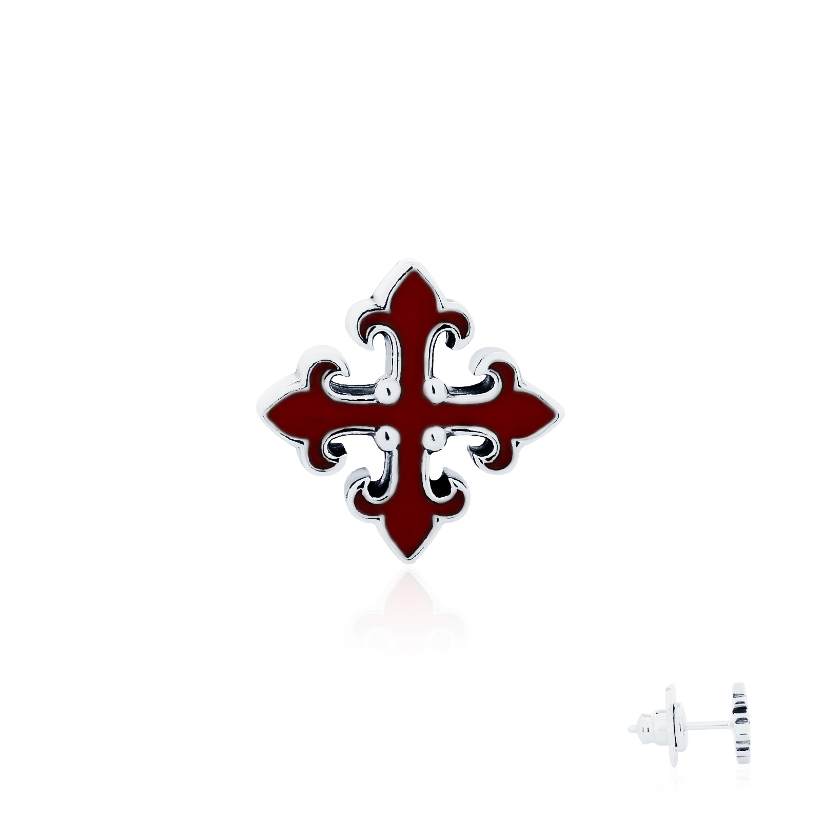 Diamond Cross of Zeus stud earring