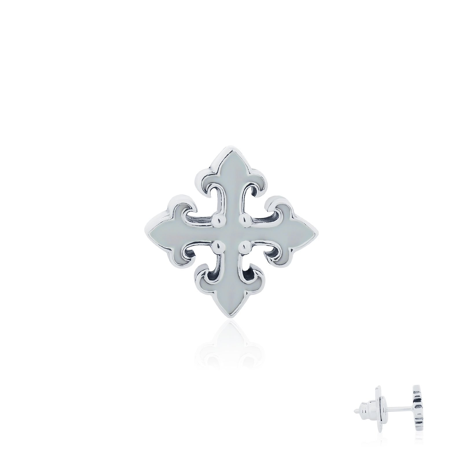 Diamond Cross of Kronos stud earring