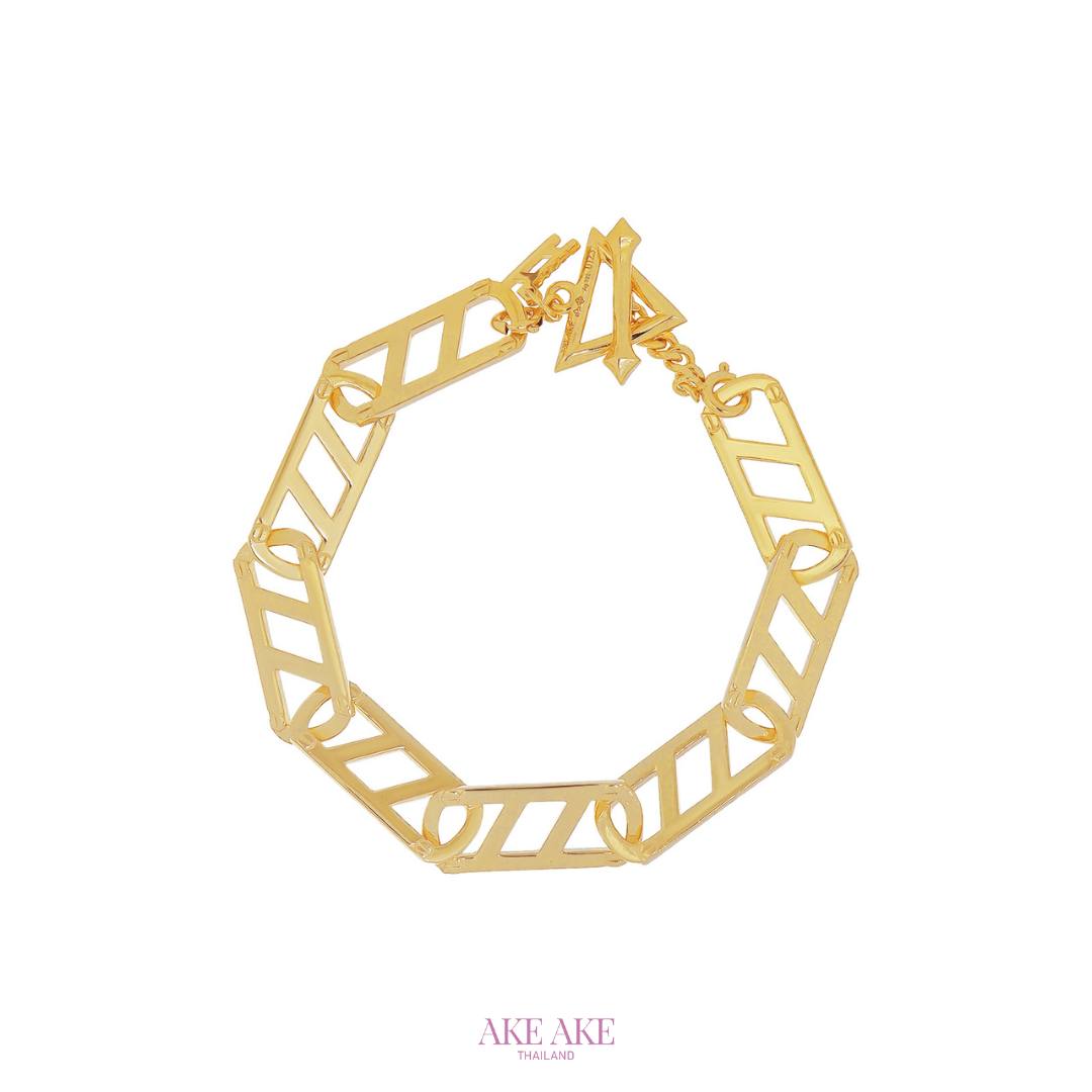 Echo Golden Loop - 24 Karat Gold Sterling สร้อยข้อมือเงินแท้ 925 ชุบทองคำแท้ 24 กะรัต