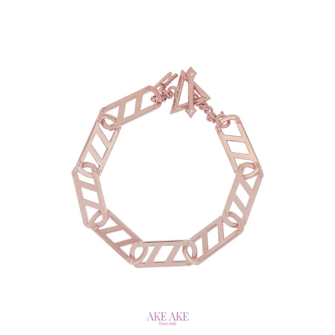 Echo Loop of Love - Pure Pink Rose Gold Sterling สร้อยข้อมือเงินแท้ 925 ชุบทองชมพูบริสุทธิ์