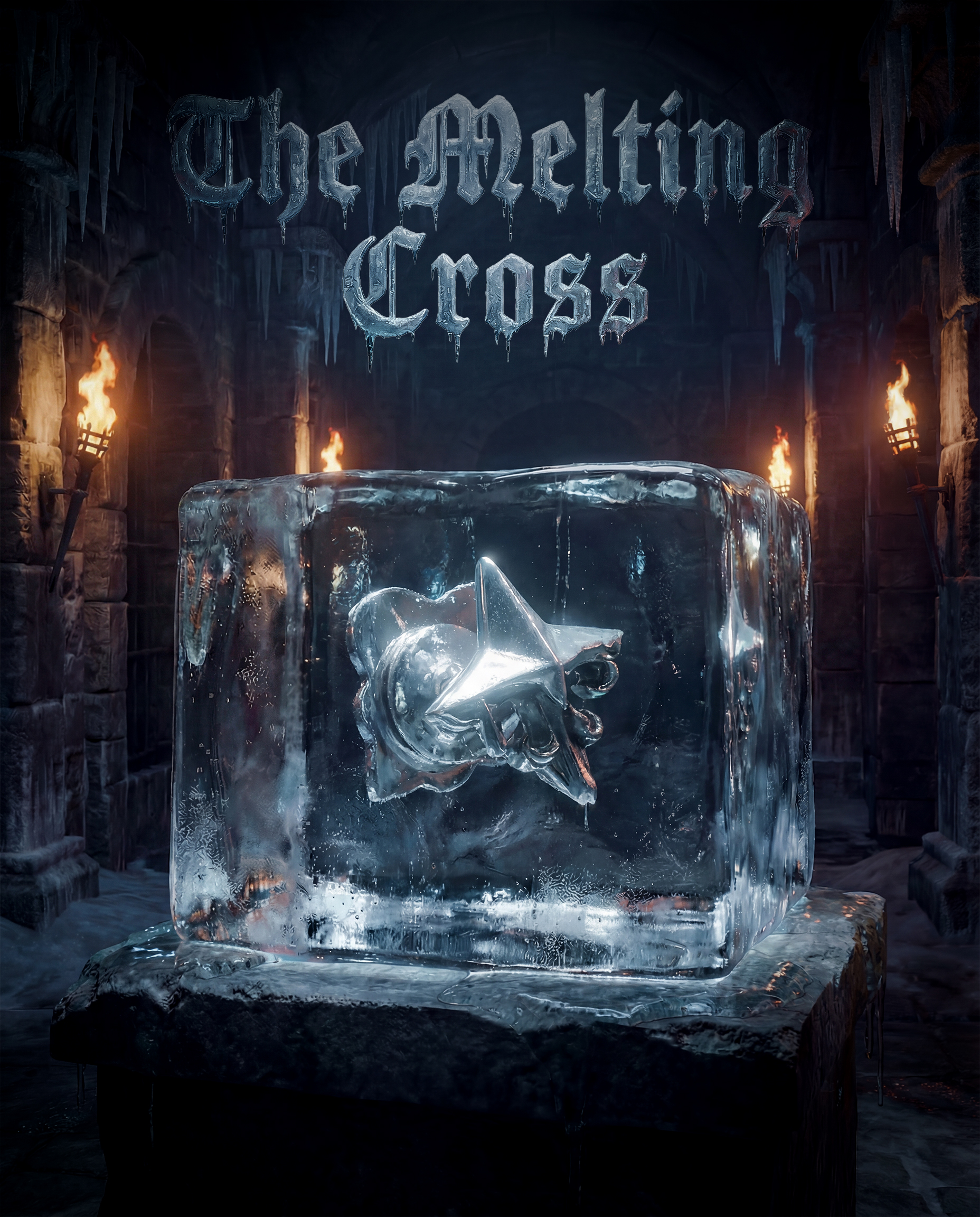 The Melting Cross earring stud