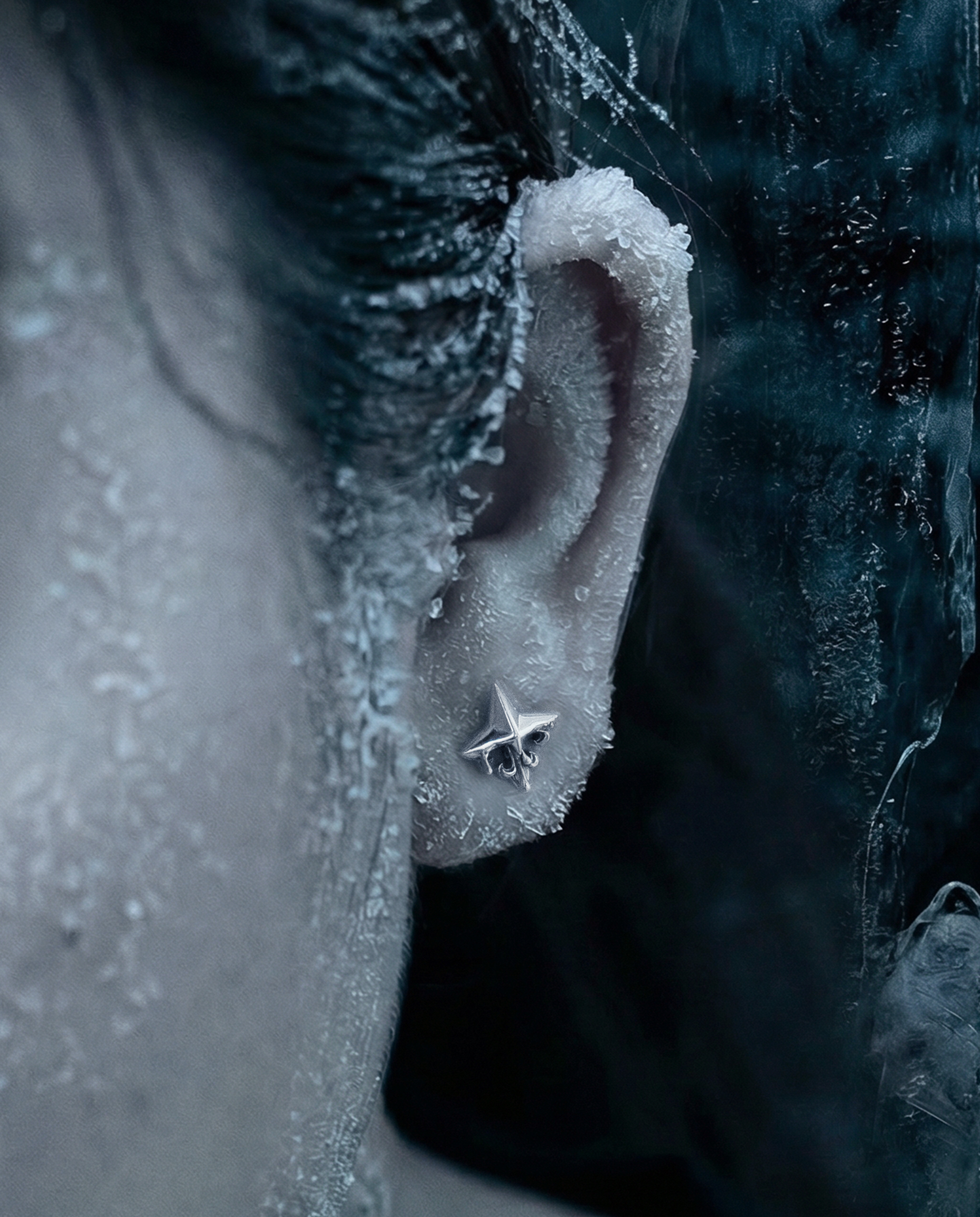 The Melting Cross earring stud