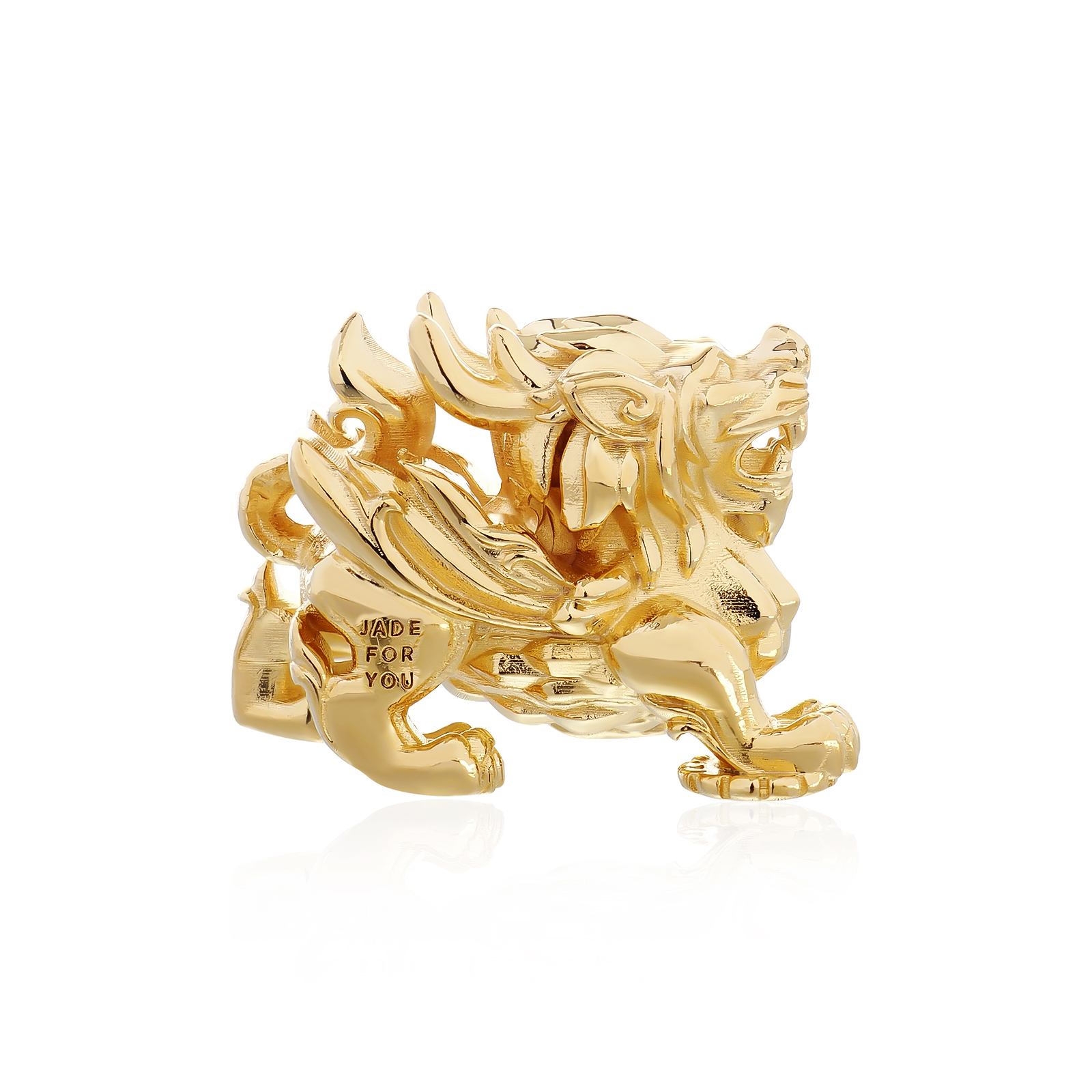 The Golden of Pixiu Bead บีดส์ประคำเงินแท้ 925 แฮนด์เมดสไตล์ยุคกลาง ลายปี่เซี๊ยะมงคล (ตัวเมีย) ขัดเงาพิเศษ ชุบทองคำแท้ 24 กะรัต