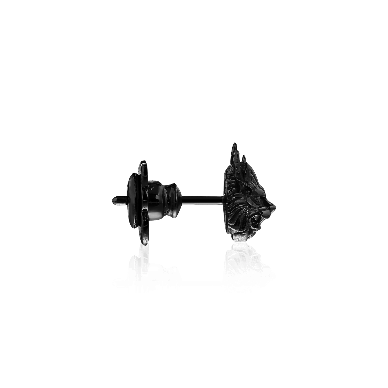 The Holy Pixiu Earring Stud  - Black  ต่างหูเงินแท้ 925ปักก้าน ลายปี่เซี๊ยะมงคล ขัดเงาพิเศษชุบแบลกโรเดียม **จำหน่ายเป็นข้าง/ชิ้น