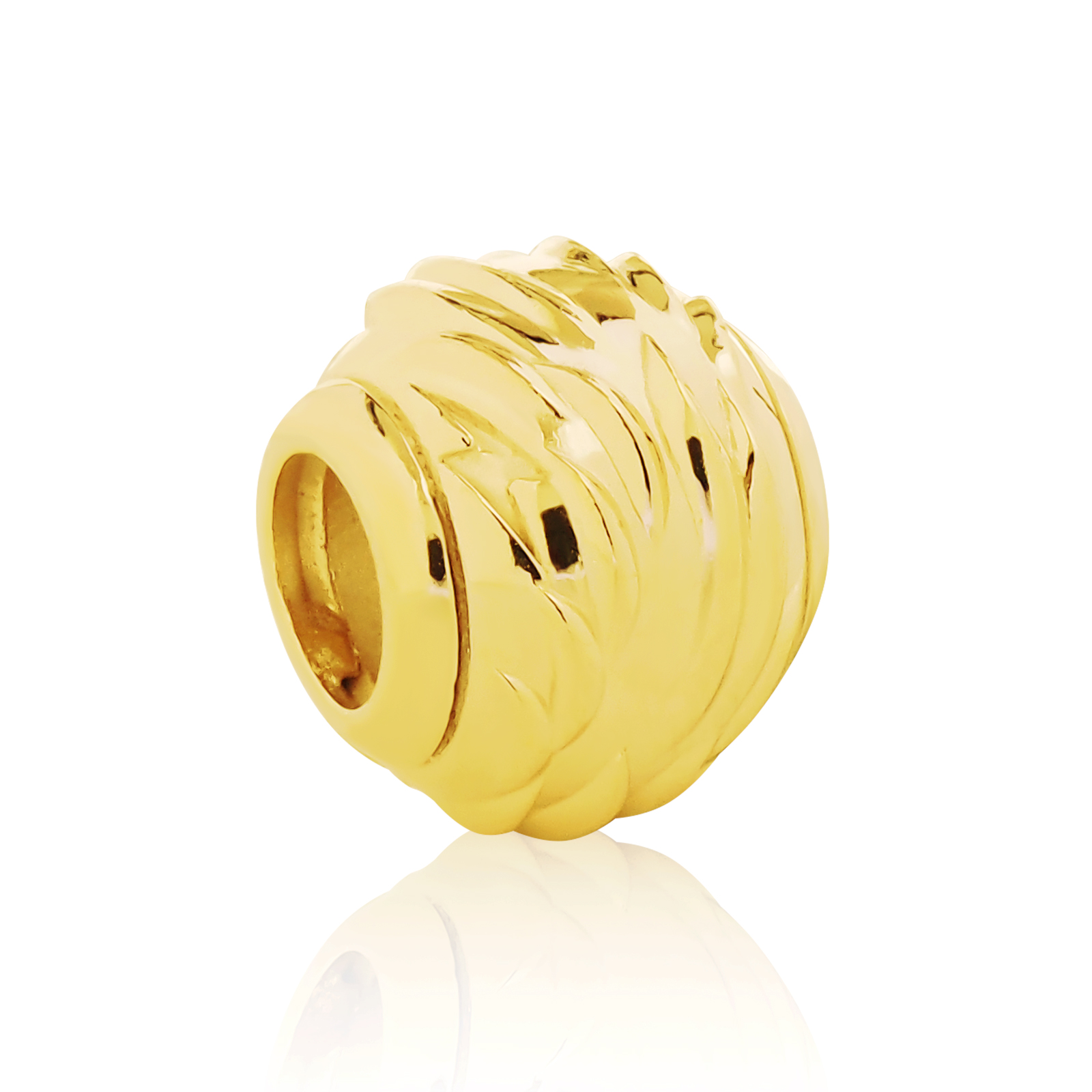 Eagle Wing Ball Bead - 24 Karat Gold