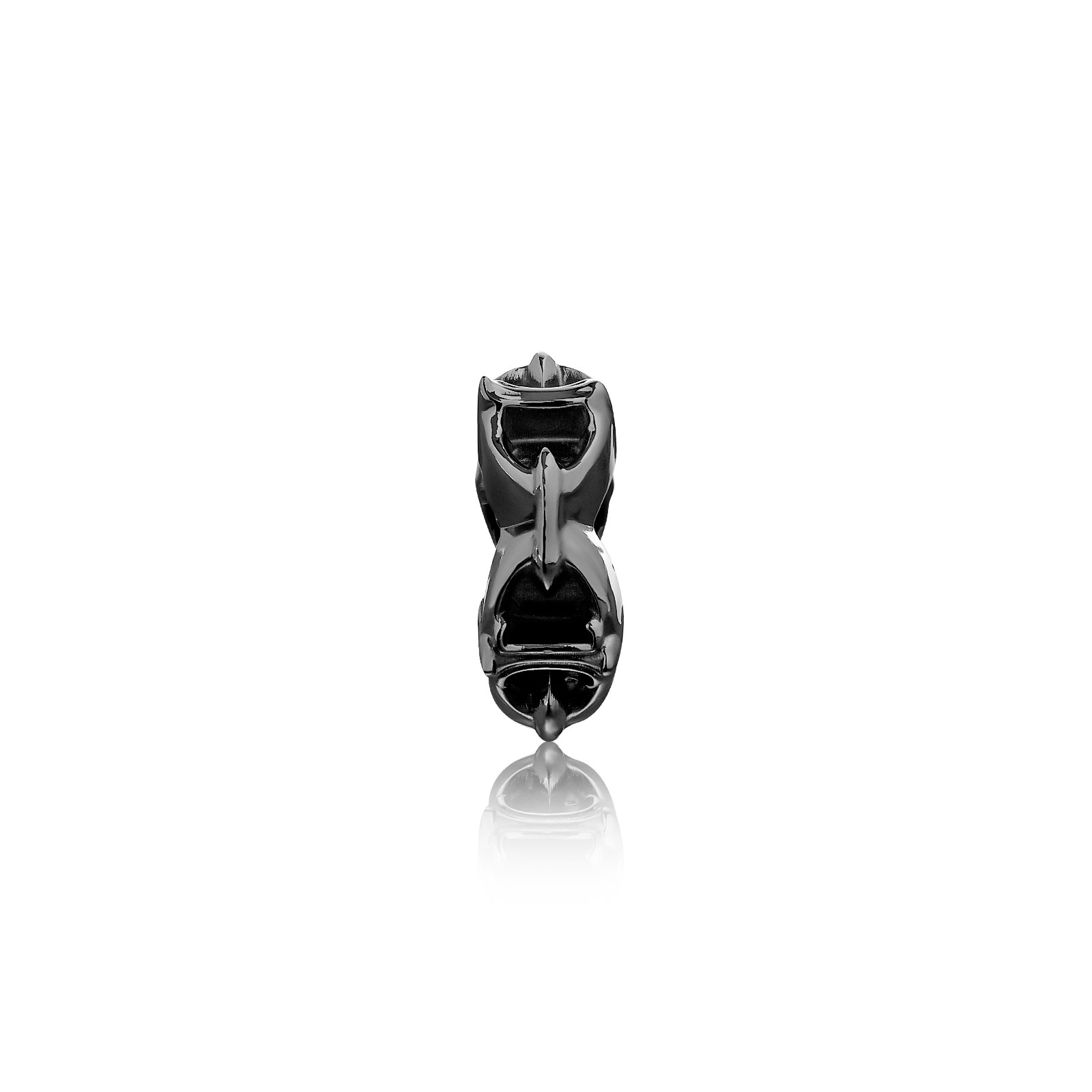 the Sanction Chain ring Bead - Black บีดส์ประคำเงินแท้ 925 ทำมือแกะสไตล์ยุคกลางยุโรปสุดดุดัน ขัดเงาพิเศษ ชุบแบลกโรเดียม