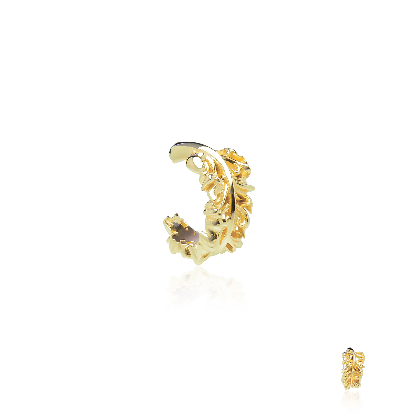 Raven ear cuff - 24 Karat Gold