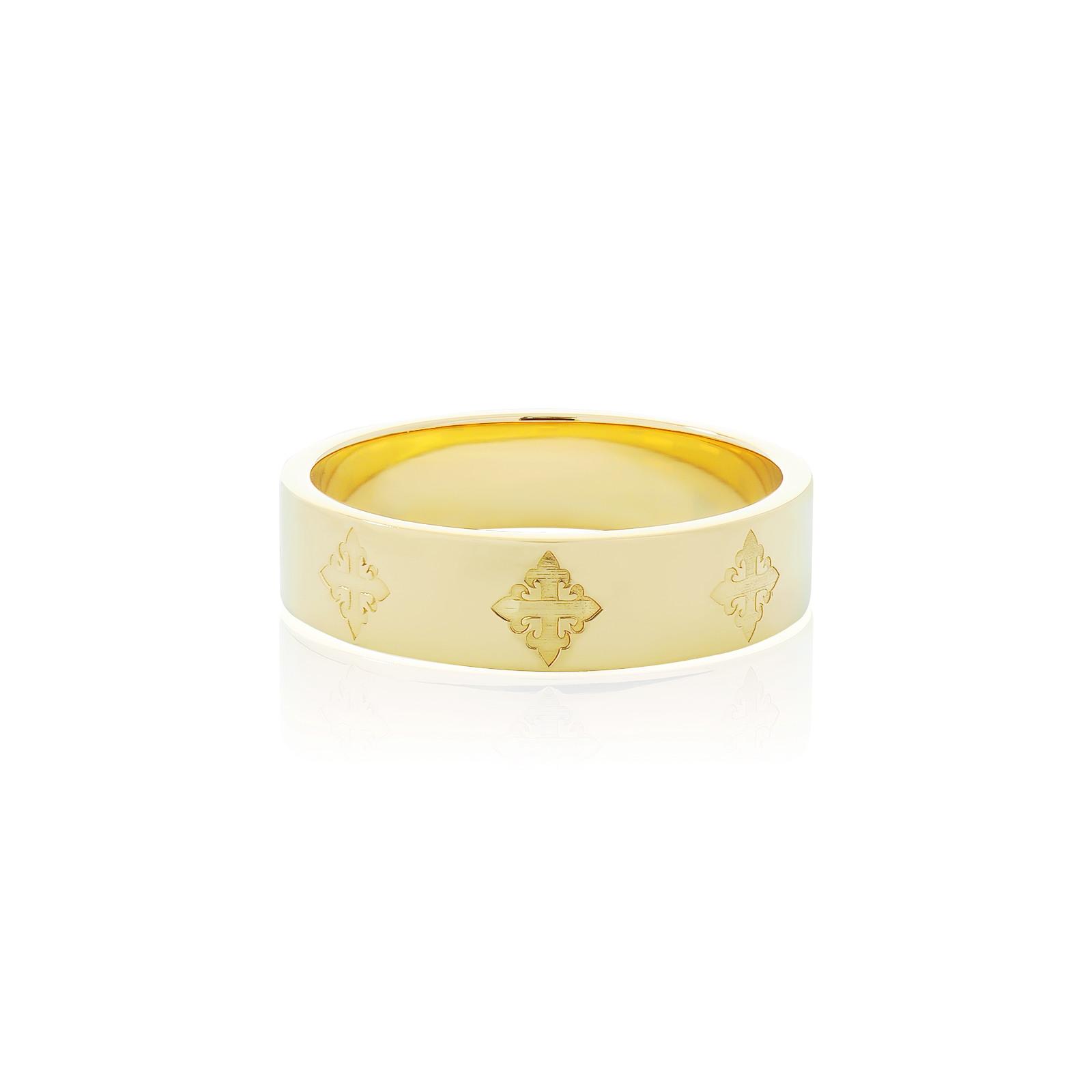 AKE AKE Rituals Cross Wedding Band GM - 24K Gold แหวนเงินแท้ 925 ชุบทองคำ 24K (24K Gold Sterling)