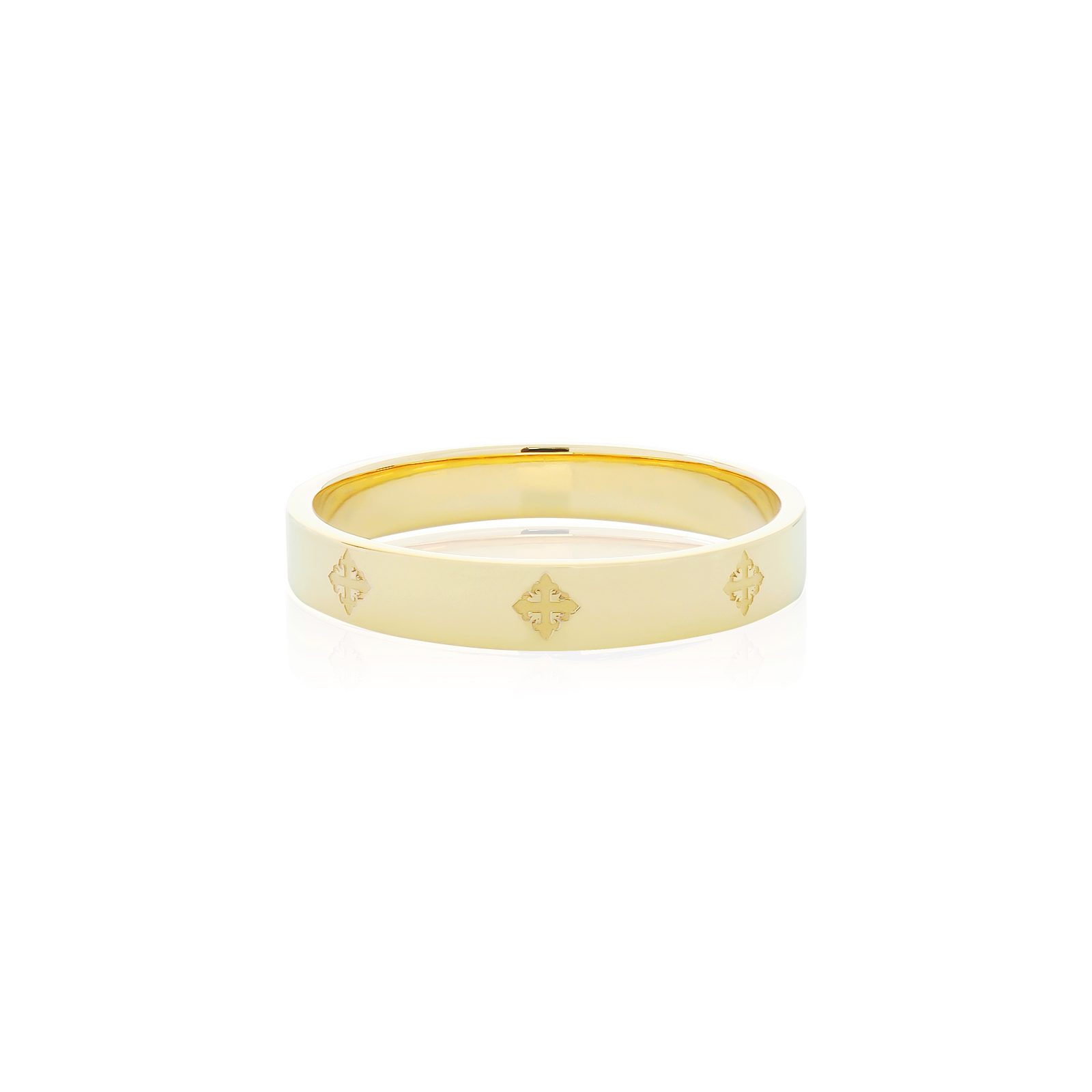 AKE AKE Rituals Cross Wedding Band PM-24K Gold แหวนเงินแท้925 ชุบทองคำแท้ 24K (24K Gold Sterling)