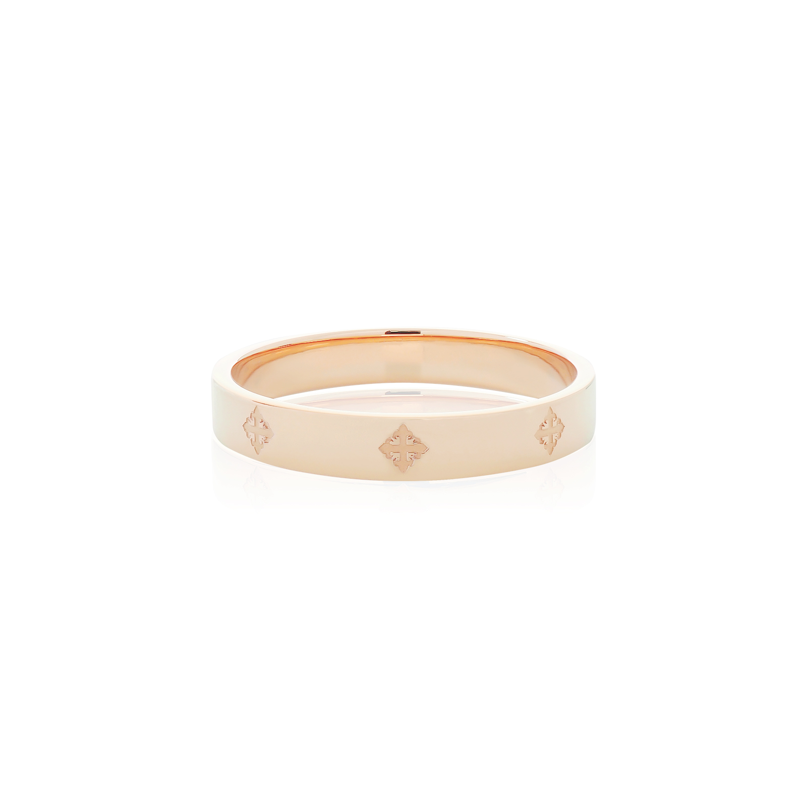 AKE AKE Rituals Cross Wedding Band PM-Pure Pink Gold แหวนเงินแท้925 ชุบทองชมพู (Pure Pink Gold)