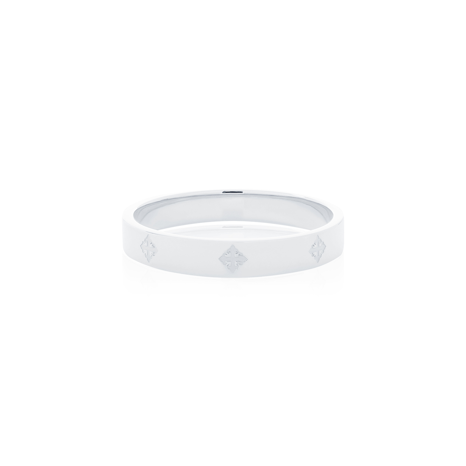 AKE AKE Rituals Cross Wedding Band PM-White Gold แหวนเงินแท้ 925 ชุบทองคำขาว (White Gold Sterling)